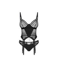 Lune Bellis corset et string - Noirs